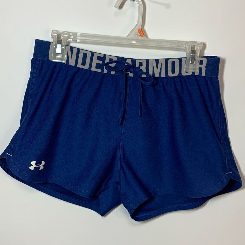 Under Armour Women's Active Heat Gear Loose Fit Athletic Shorts Blue Small